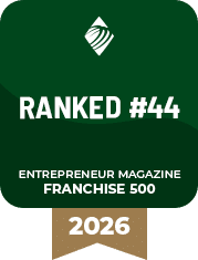 Award badge with "Transworld Business Advisors," "Private 100," "South Florida Business Journal," and "2024" in gold on a green ribbon background.